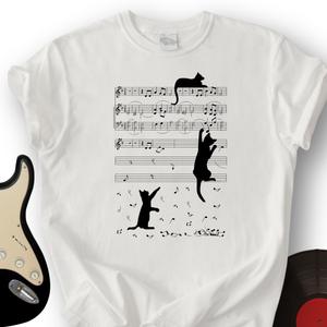 Climbing Cat On Musical Note T-Shirt