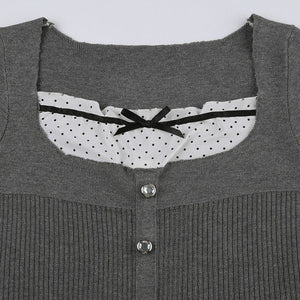 Coquette Aesthetic Rib Top