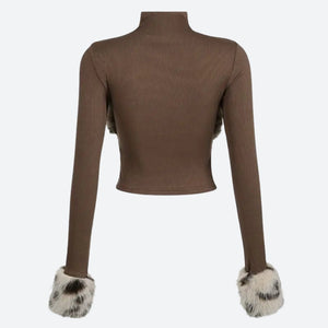 Fluffy Leopard Top