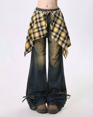 Teenage Drama Shirt-Tied Baggy Jeans