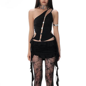 Dark Enigma Asymmetrical Split Top