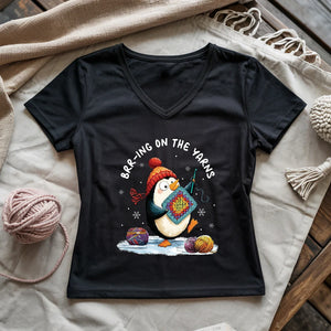 Brr-ing On The Yarns Lady V-neck