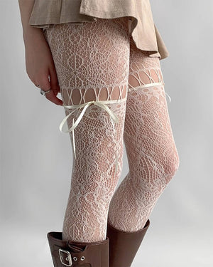 Coquette Bow Lace Tights