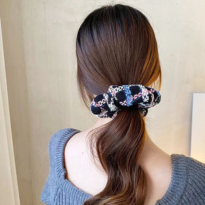 Grid Tweed Scrunchie