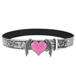 Y2K Aesthetic Angel Wings Heart Belt