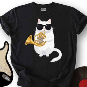 Cat Playing French Horn T-Shirt