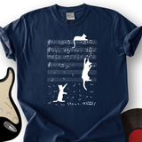 Climbing Cat On Musical Note T-Shirt