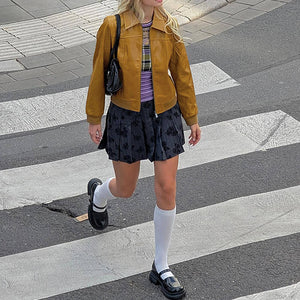 90s Mustard Leather Jacket
