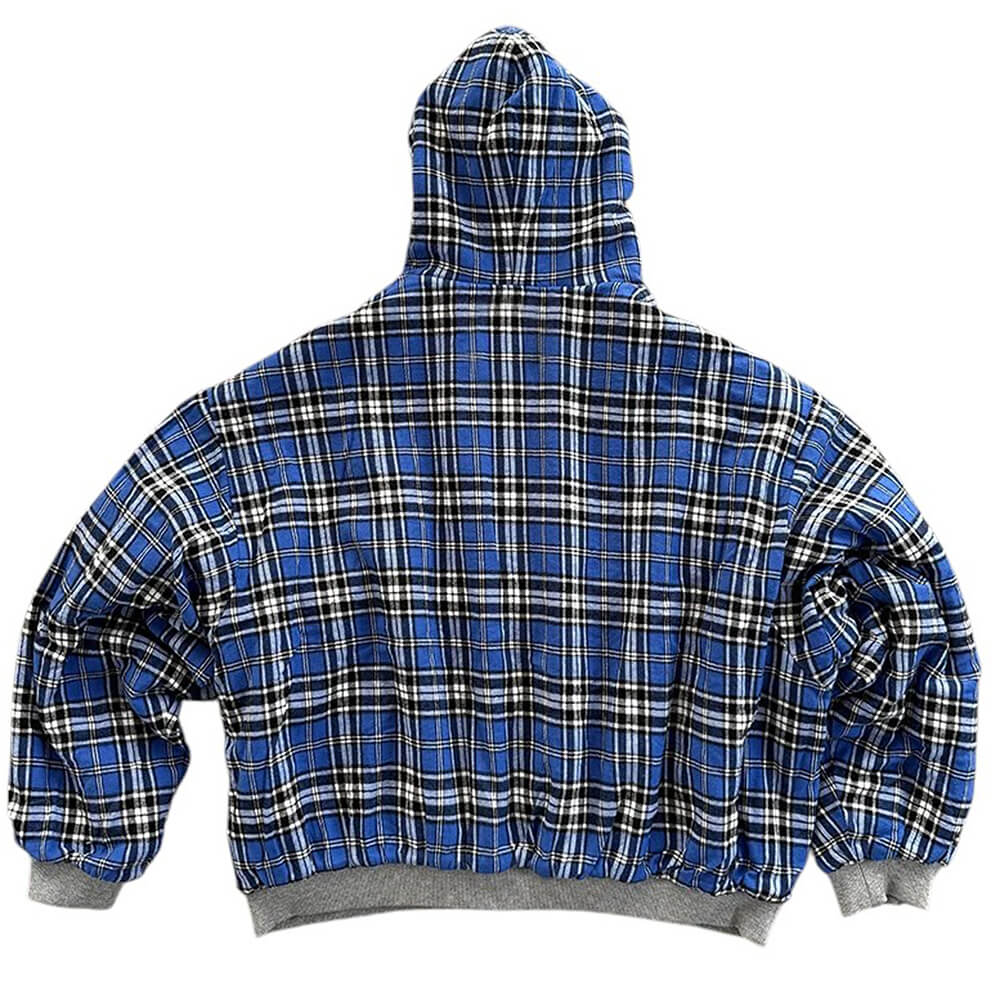 90s Plaid Reversible Hooded Jacket