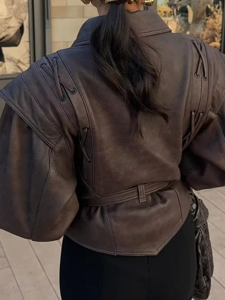 Asymmetric Faux Leather Jacket