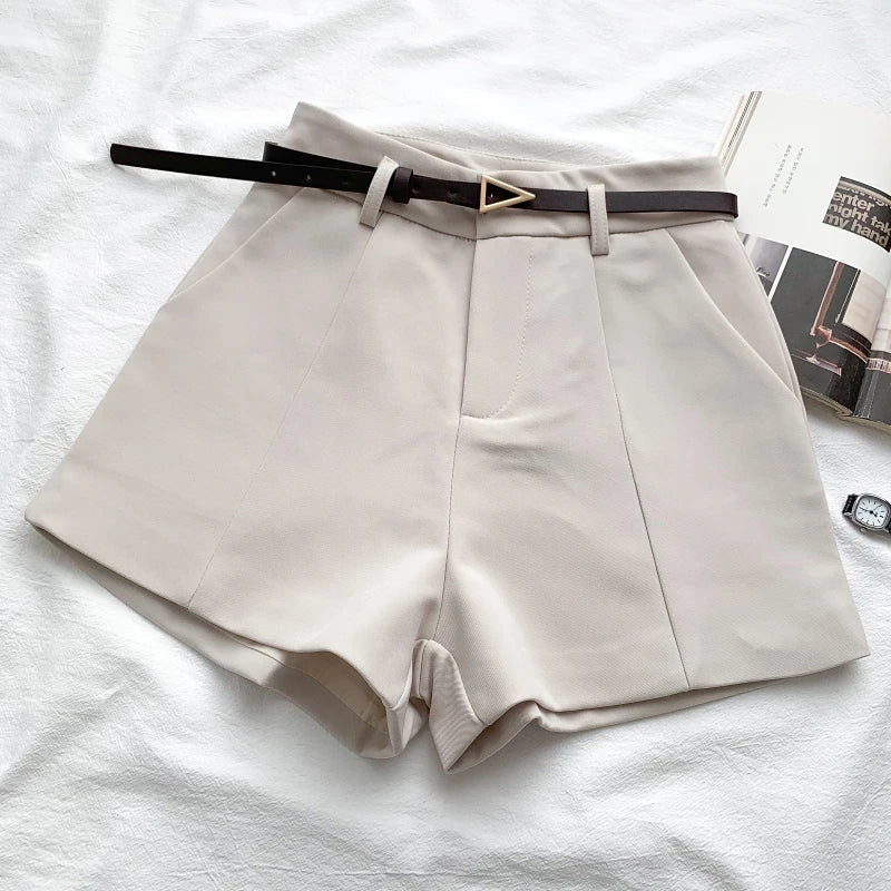 Belted High Waisted Shorts