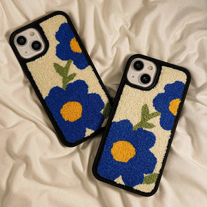 Blue Flower Teddy iPhone Case
