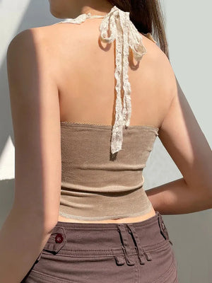 Boho Lace Up Top