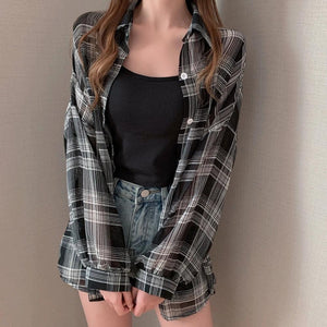 Chiffon Plaid Shirt