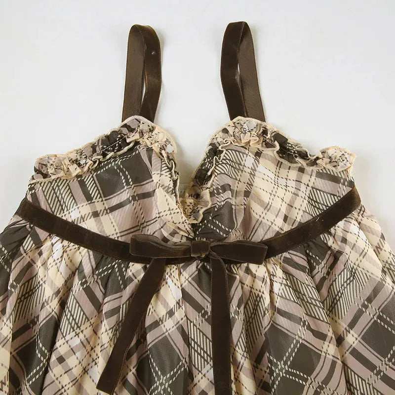 Coquette Plaid Mini Dress