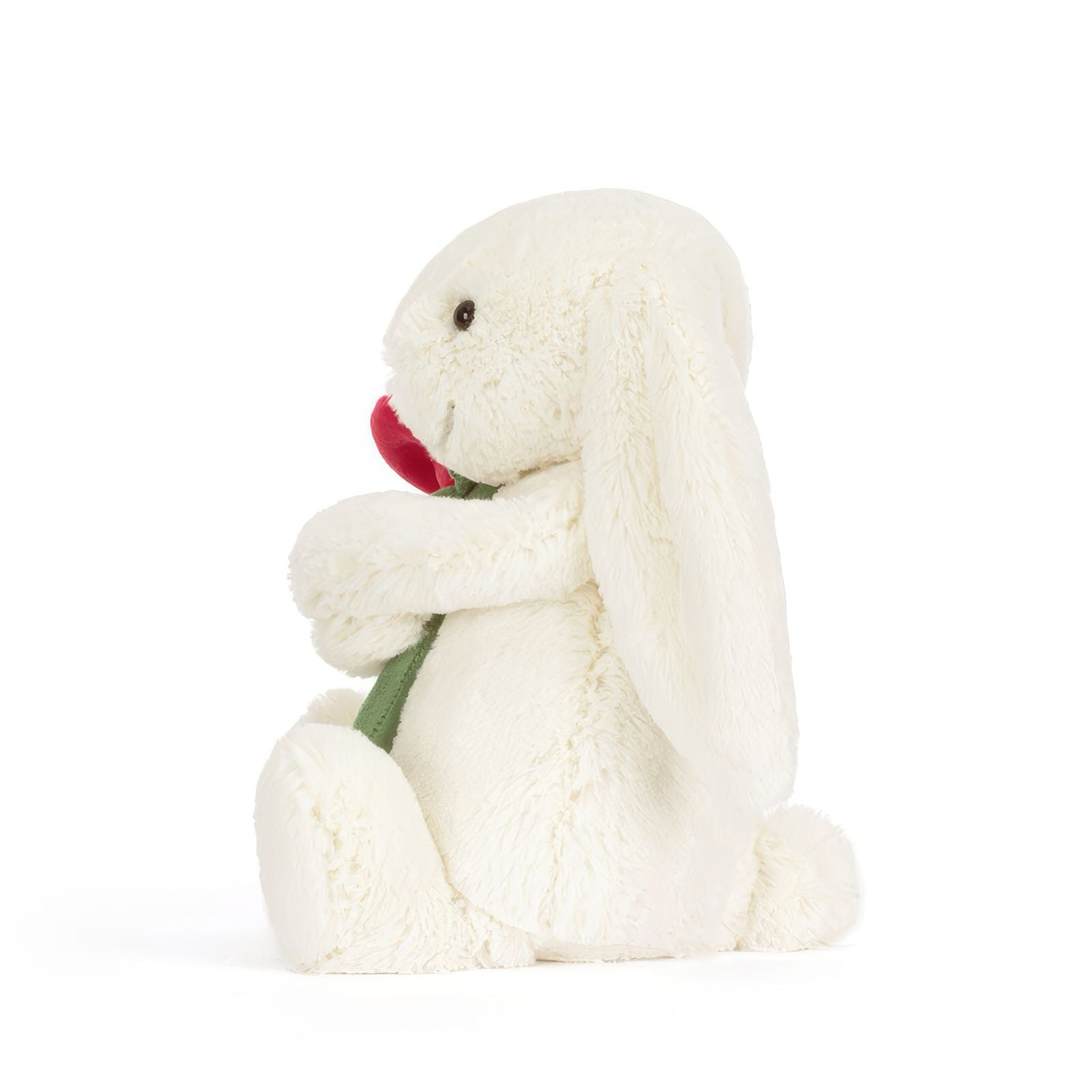 Cream Bunny with Rose Plush Toy