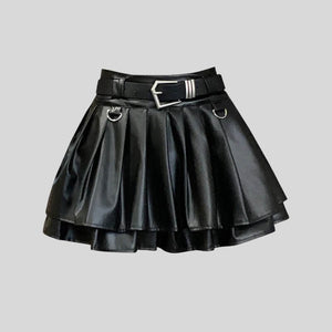 Faux Leather Mini Skort