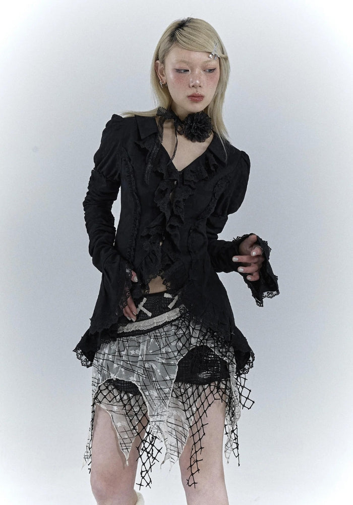 Goth Asymmetric Blouse
