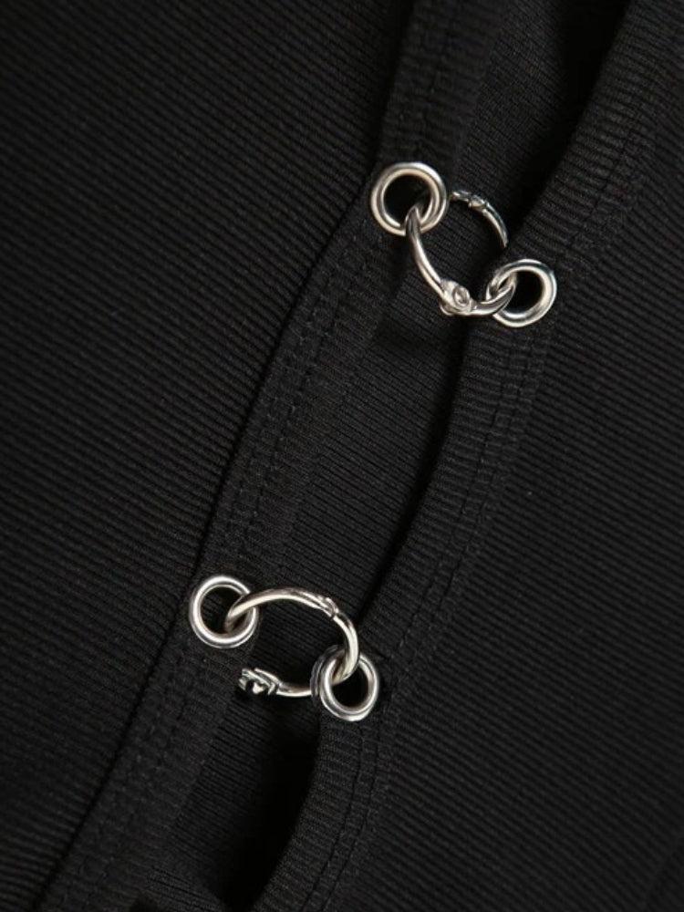 Grunge Cut Out Hooded Top