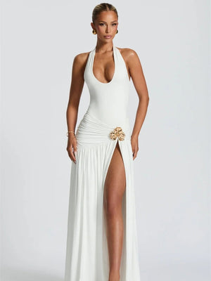 Halter Bodysuit & Maxi Skirt Two Piece Set