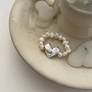 Heart Stone Beaded Ring