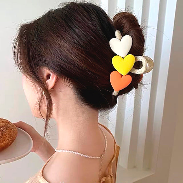 Pastel Heart Hair Claw