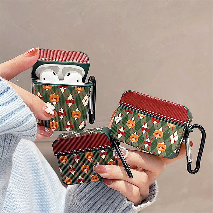 Teddy Red Bow Airpods Case