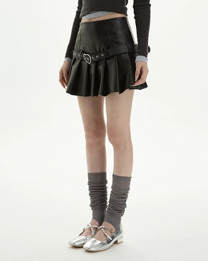 Love Bites Leather Pleated Skirt