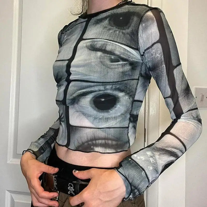 Weirdcore Eyes Top