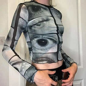 Weirdcore Eyes Top