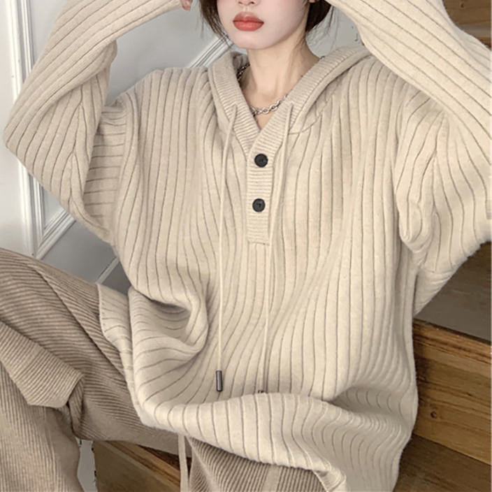 Caramel Latte Knit Hoodie