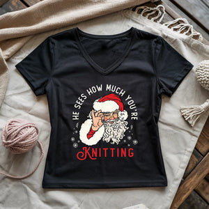 Don't Mess With Santa Lady V-neck