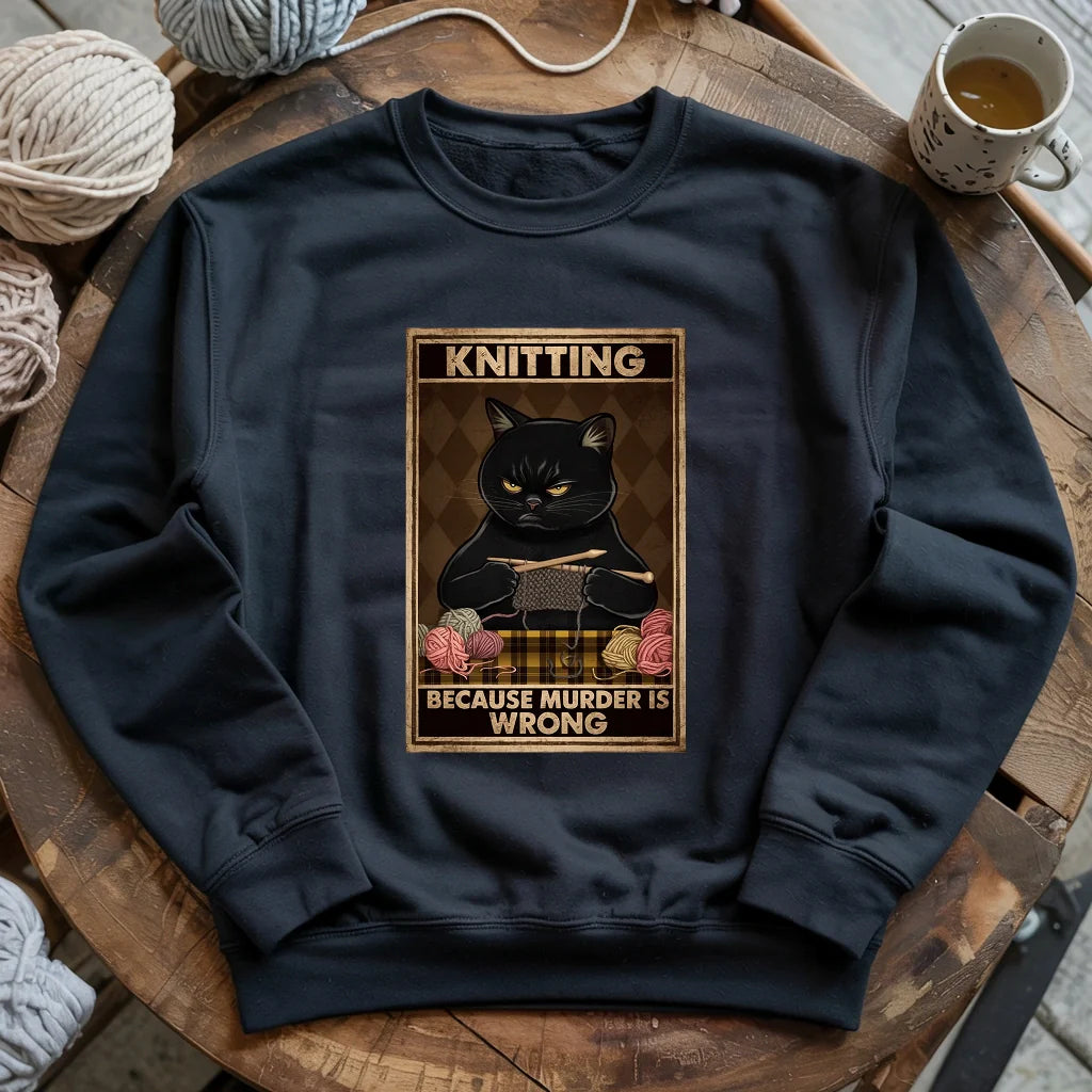 Knitting Because murder is wrong Sweatshirt