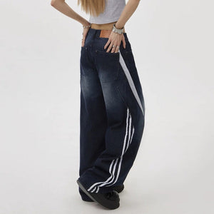Blokette Side Stripe Wide-Leg Jeans