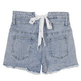 Permanent Vacation Bow Tie Denim Shorts