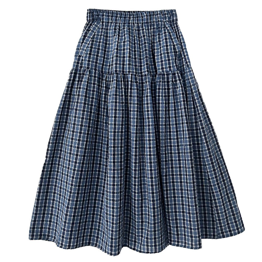 Cottagecore Gingham Maxi Skirt