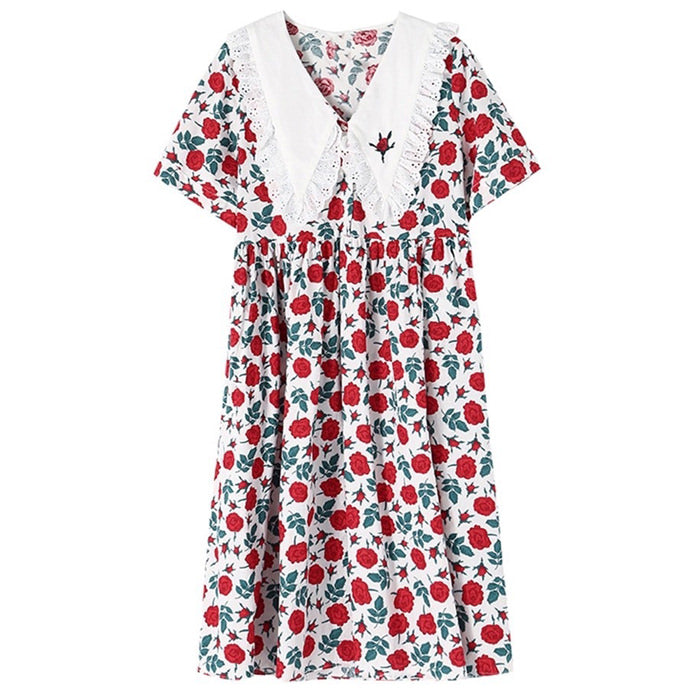 Cottagecore Oversized Collar Dress