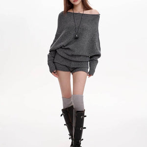 Cozy Days Off-Shoulder Loose Sweater