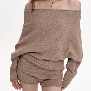 Cozy Days Off-Shoulder Loose Sweater