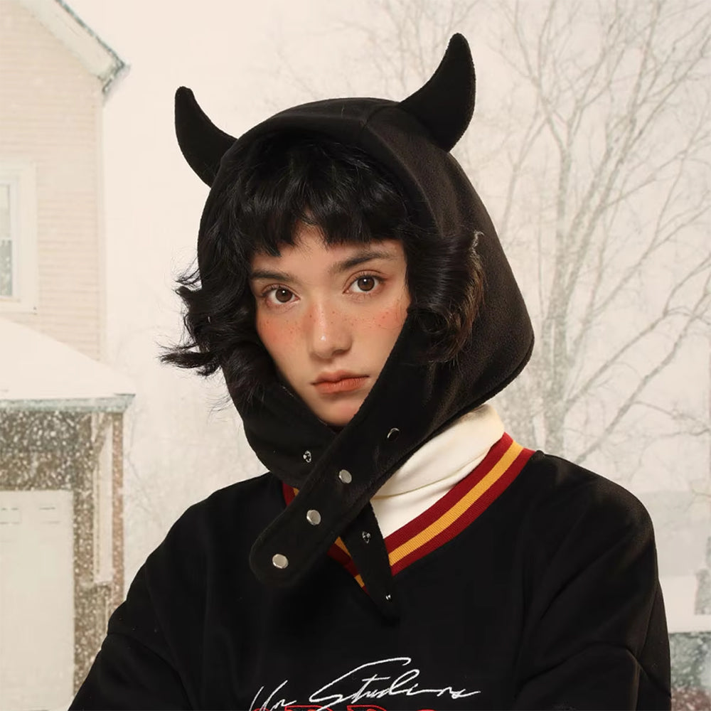 Devil Horns Hood Hat