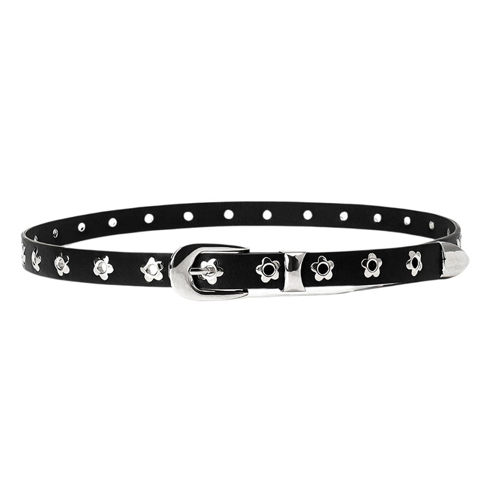 Indie Flower Thin Leather Belt