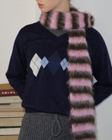 Frazzled English Woman Striped Scarf