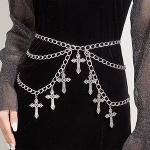 Gothic Cross Layered Chain Belt