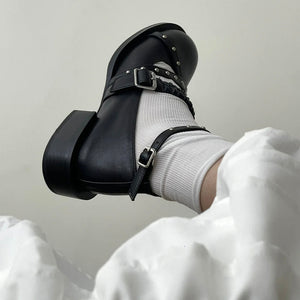 Grunge Sleaze Studded Mary Janes