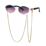 Hexagonal Sunglasses with Chain