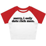 I Date Only Rich Men Y2K Crop Top