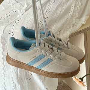Light Grey & Blue Stripe Sneakers