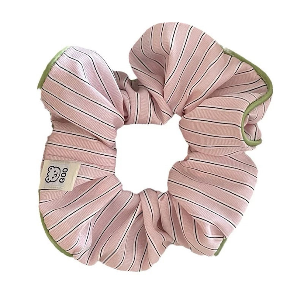 Pastel Stripe Pajama Style Scrunchies
