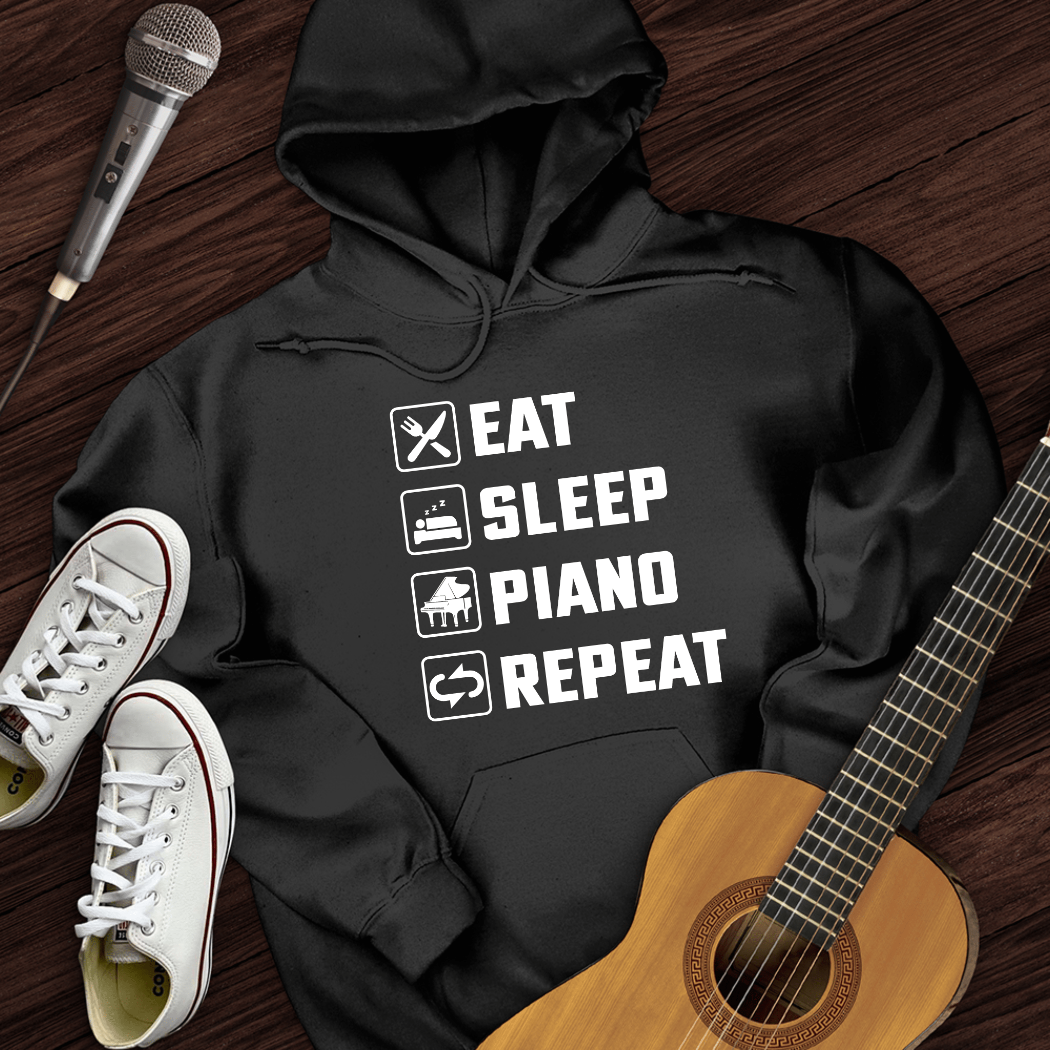 Eat, Sleep, Piano, Repeat Hoodie