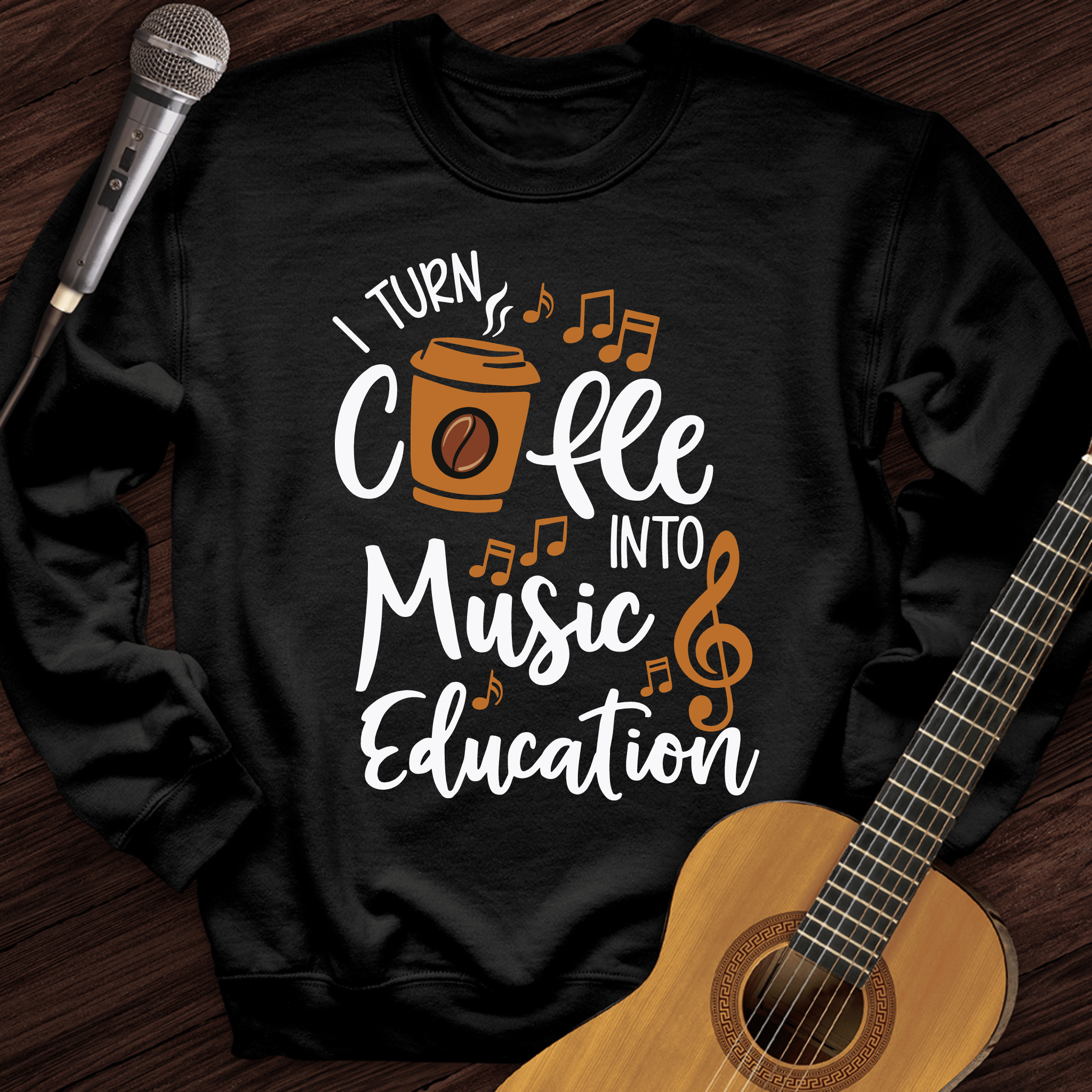 Coffee Into Music education Crewneck